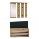 Parma 2P Shoe Cabinet Coat Rack and Mirror